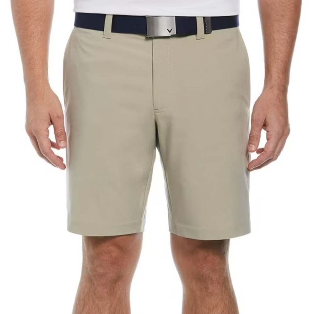 Callaway Mens Stretch Performance Golf Shorts 34 Khaki Beige 5-Pocket 9in Inseam